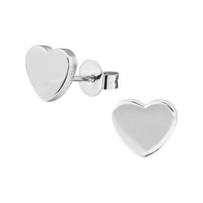 High Polish Surgical Steel Heart Ear Studs