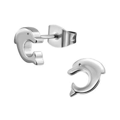 High Polish Surgical Steel Dolphin Ear Studs