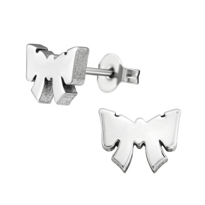 High Polish Surgical Steel Bow Ear Studs