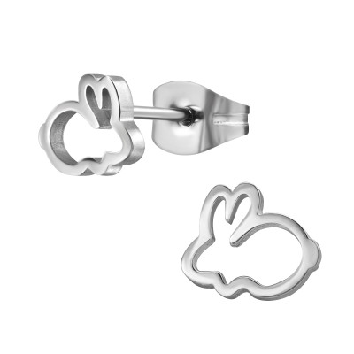 High Polish Surgical Steel Rabbit Ear Studs