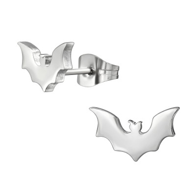 High Polish Surgical Steel Bat Ear Studs