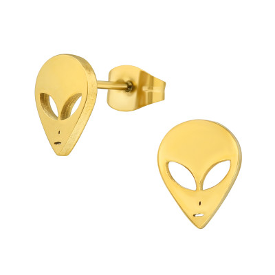 Gold Surgical Steel Alien Ear Studs