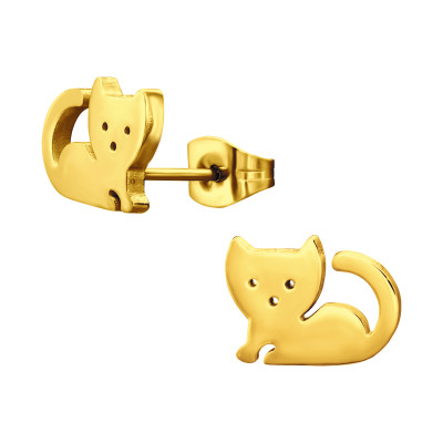 Stainless Steel Cat Ear Studs