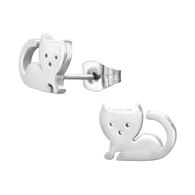 Stainless Steel Cat Ear Studs