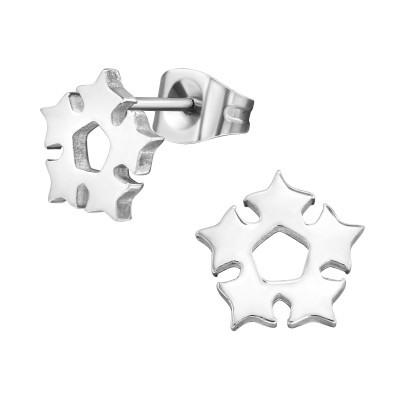 High Polish Surgical Steel Stars Ear Studs