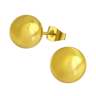 10mm Gold Surgical Steel Ball Ear Studs