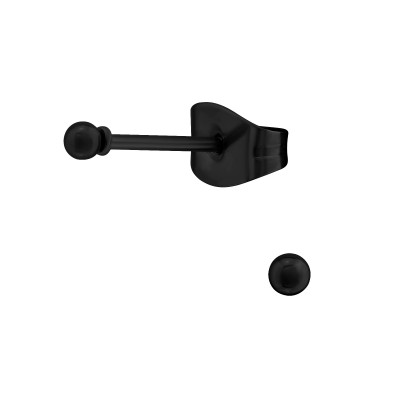 Black Surgical Steel Ball 2mm Ear Studs