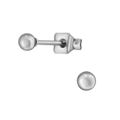 High Polish Surgical Steel Ball 3mm Ear Studs