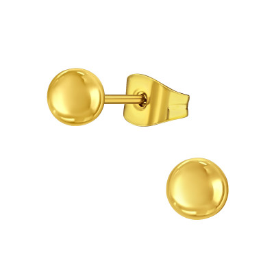 Gold Surgical Steel Ball 4mm Ear Studs