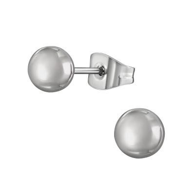 High Polish Surgical Steel Ball 4mm Ear Studs