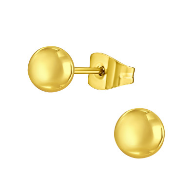 Gold Surgical Steel Ball 5mm Ear Studs