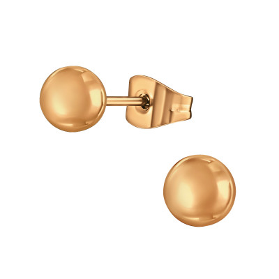 Rose Gold Surgical Steel Ball 5mm Ear Studs