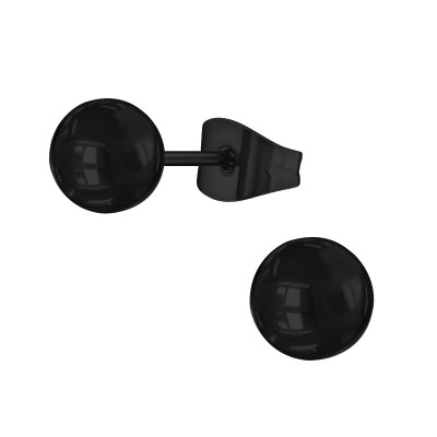 Black Surgical Steel Ball 6 mm Ear Studs