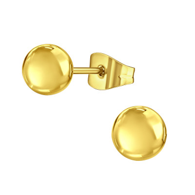Gold Surgical Steel Ball 6mm Ear Studs