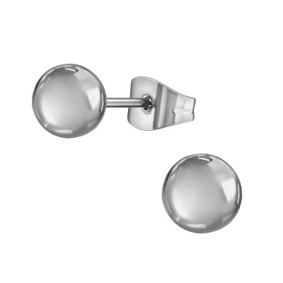 High Polished Surgical Steel Ball 6mm Ear Studs