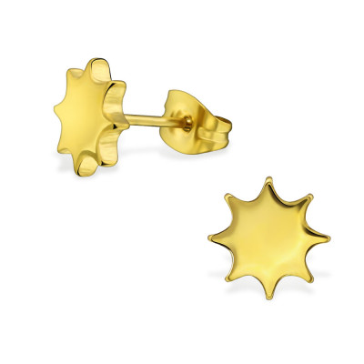 Gold Sugical Steel Sun Ear Studs