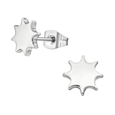 High Polish Surgical Steel Sun Ear Studs