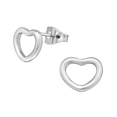 High Polish Surgical Steel Heart Ear Studs