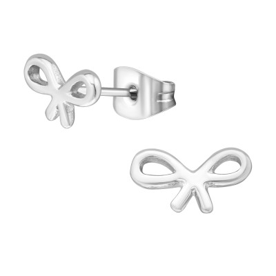 High Polish Surgical Steel Bow Ear Studs