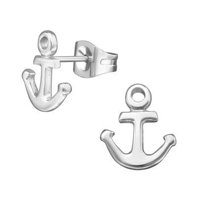 High Polish Surgical Steel Anchor Ear Studs