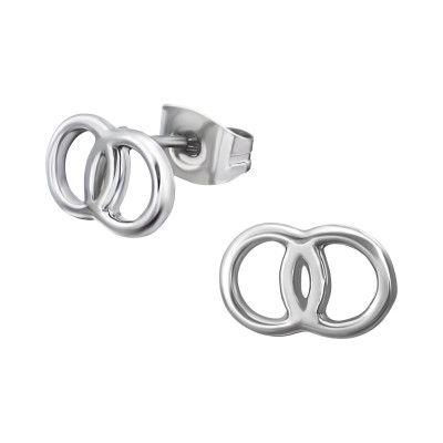 High Polish Surgical Steel Looped Rings Ear Studs