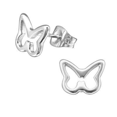 High Polish Surgical Steel Butterfly Ear Studs