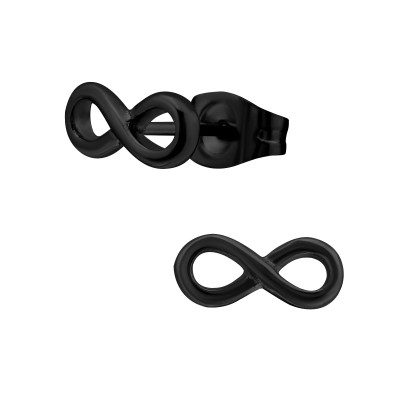 Black Surgical Steel Infinity Ear Studs