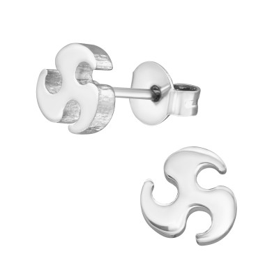 High Polish Surgical Steel Swirl Ear Studs