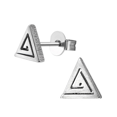 High Polish Surgical Steel Triangle Ear Studs