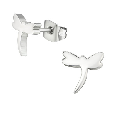 High Polish Surgical Steel Dragonfly Ear Studs