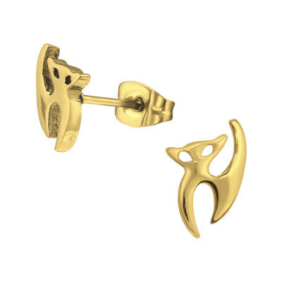 Gold Surgical Steel Steel Cat Ear Studs