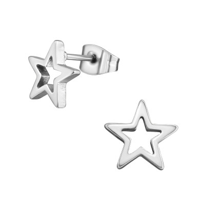 High Polish Surgical Steel Star Ear Studs