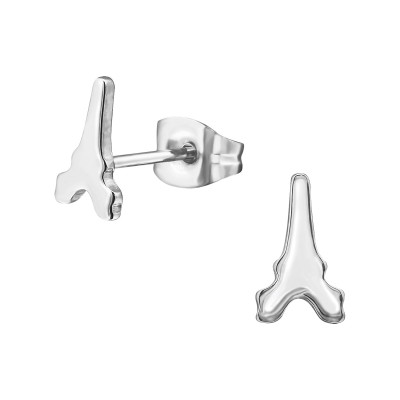 High Polish Surgical Steel Eiffel Tower Ear Studs