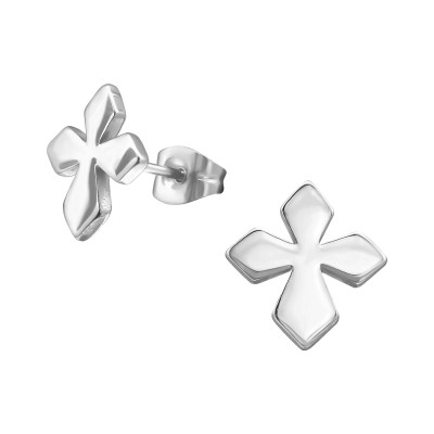 High Polish Surgical Steel Cross Ear Studs