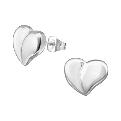 High Polish Surgical Steel Heart Ear Studs