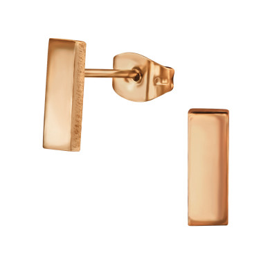 Rose Gold Surgical Steel Bar Ear Studs