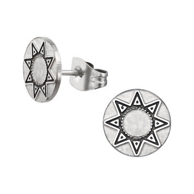 High Polish Surgical Steel Sun Ear Studs