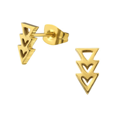 Gold Surgical Steel Arrow Ear Studs