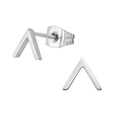 High Polish Surgical Steel V Shaped Ear Studs