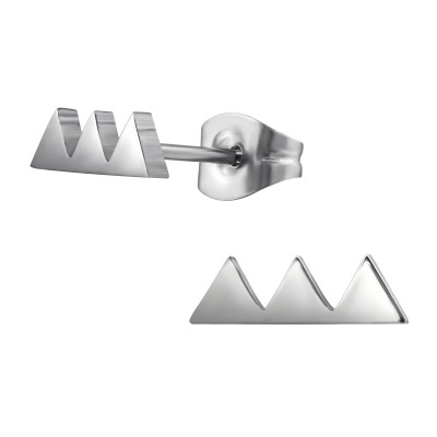 High Polish Surgical Steel Triple Triangle Ear Studs