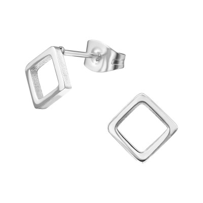 High Polish Surgical Steel Square Ear Studs