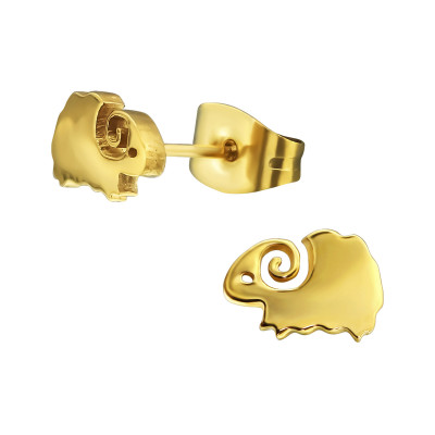 Gold Surgical Steel Ram Ear Studs