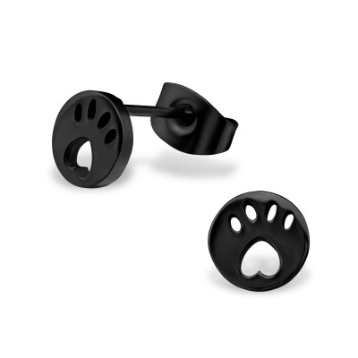 Paw Print Stainless Steel Ear Studs