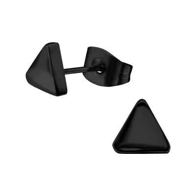 Black Surgical Steel Triangle Ear Studs