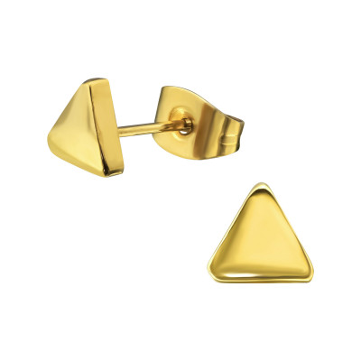 Gold Surgical Steel Triangle Ear Studs