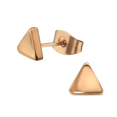 Rose Gold Surgical Steel Triangle Ear Studs