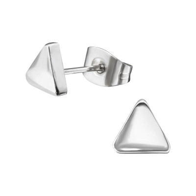 High Polish Surgical Steel Triangle Ear Studs