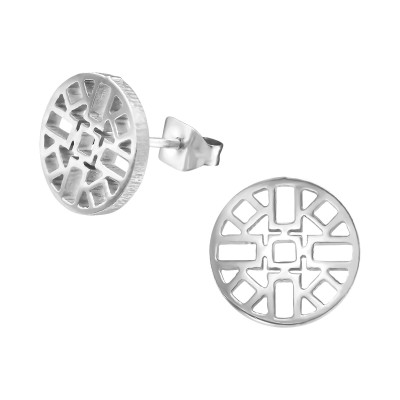 High Polish Surgical Steel Aztec Ear Studs