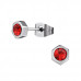 High Polish Surgical Steel Hexagon Ear Studs with Crystal