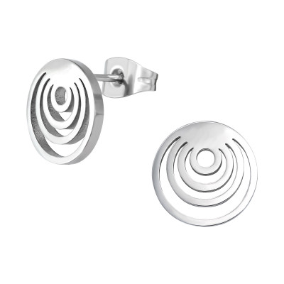 High Polish Surgical Steel Round Ear Studs